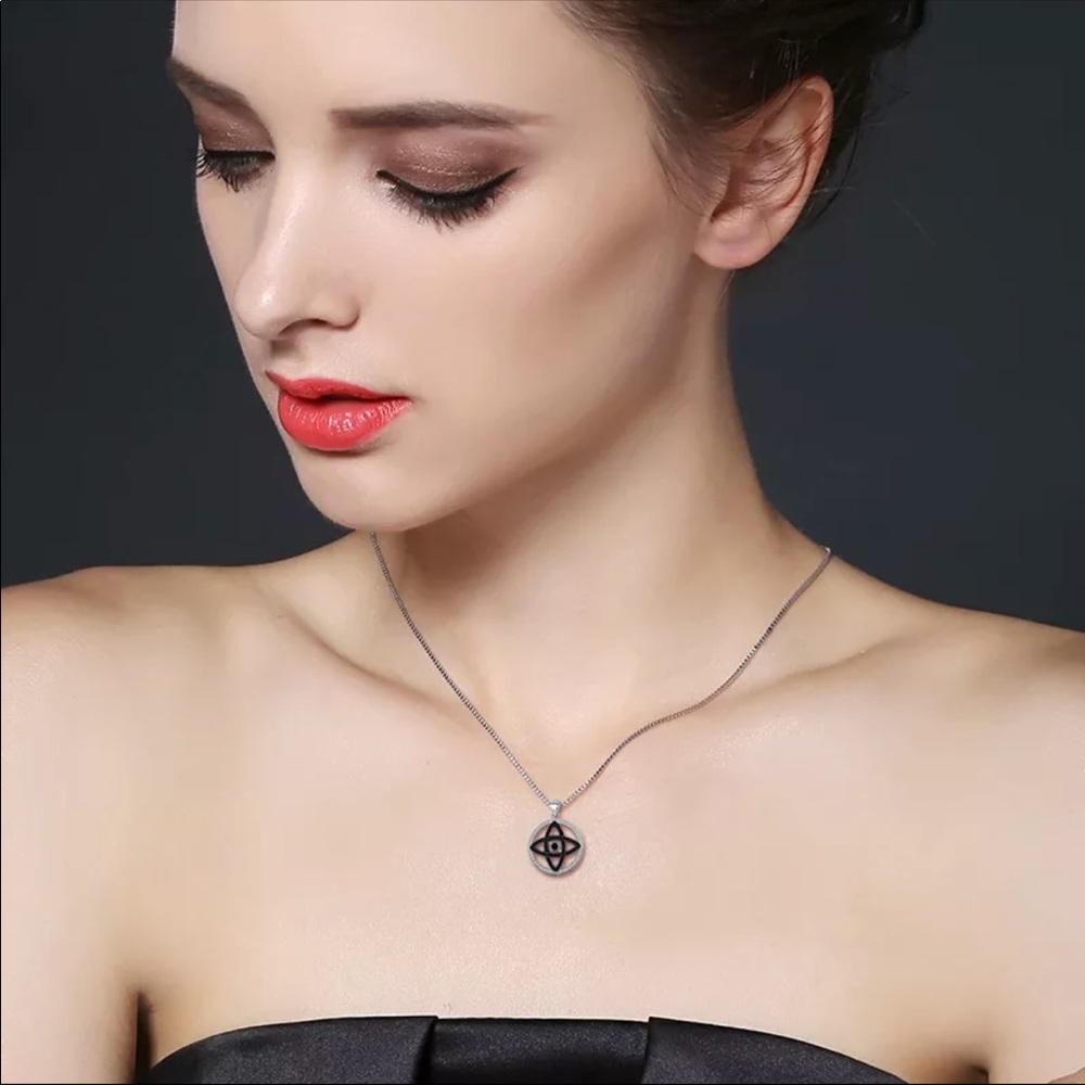 CZ Crystal Silver Adjustable Necklace NEW - Picture 5 of 6